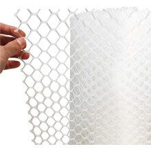 Plastic Garden Fencing Chicken Wire Mesh Roll Easy Cut Durable Pet Barrier for Rabbits Puppies 0.5x20m White
