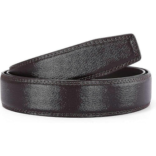 (style12) Men's Leather Ratchet Belt Strap Only 35mm Leather Belt 1