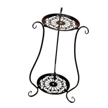 2 Tier Iron Plant Stand Indoor Plant Shelf with Durable Frame SpaceSaving Design Black