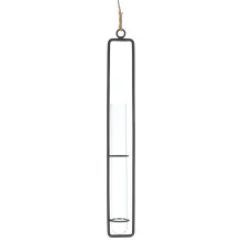 Wall Hanging Terrarium with Metal Holder, Large Glass Propagation Vase Tube for Hydroponic Plant Decor