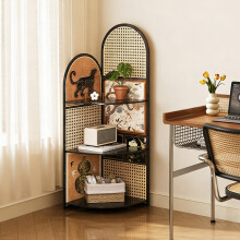 Modern Freestanding Corner Bookshelf, SpaceSaving L Shaped Bookcase with Stable Triangular Structure for Living Room, Office, Bedroom (Small)