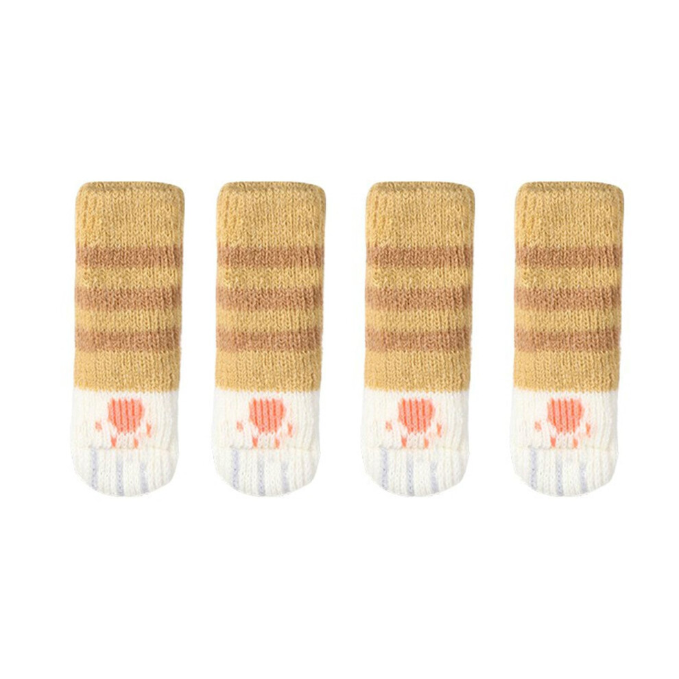 Cat Paw Chair Leg Socks Set Of 4 Yellow Â Scratchâ Floor Protection, NoiseâReduction Cute Furniture Leg Covers 9330225457527