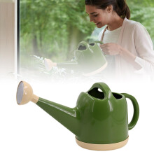 1 Gallon Garden Watering Can with Long Spout and Detachable Sprinkler for Indoor Outdoor Plants (Army Green)