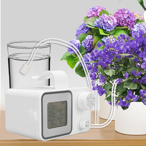 Automatic Plant Watering System with Programmable LED Timer, Indoor Drip Irrigation Kit for Balcony Houseplants 1