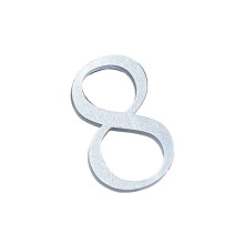 Silver 8 3D House Numbers 10cm Door Number Plaque with Silver Finish and Easy Installation