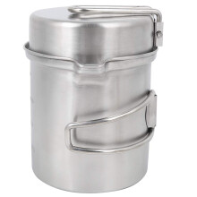 Camping Cookware Set Lightweight Durable Stainless Steel Pots Foldable Outdoor Cooking Set with Bag