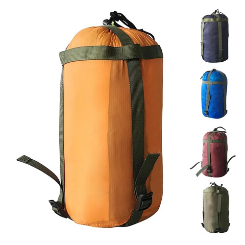 Lightweight Sleeping Bag Compression Sack Waterproof Nylon Camping Storage Bag Dark Blue 1