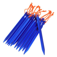 12pcs Blue Aluminum Tent Stakes Windproof Ground Stability Lightweight Pegs for Camping Hiking