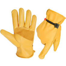 Mens Flex Grip Leather Work Gloves Large – Durable Protective Grip for Construction and DIY Tasks