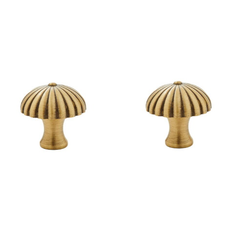 Solid Brass Cabinet Knobs and Gold Drawer Pulls 2 Pack, Satin Golden Finish, Easy SingleHole Install, 32mm Bronze