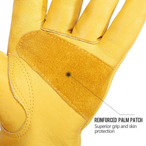 Mens Flex Grip Leather Work Gloves Large – Durable Protective Grip for Construction and DIY Tasks 1