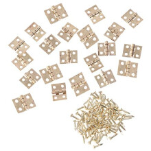 Mini Hinges for Small Boxes, Durable Metal Jewelry Box Hinges with Screws, Decorative Gold Finish
