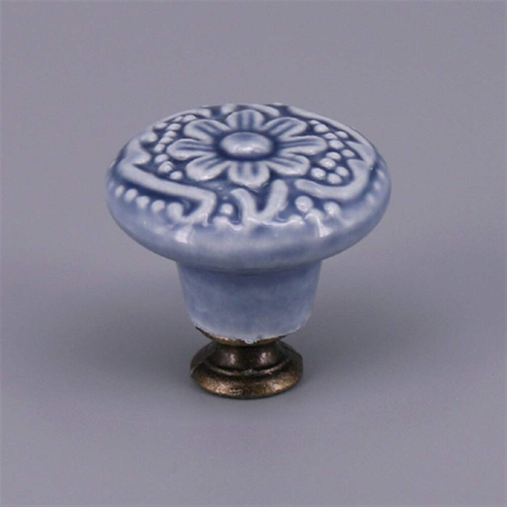 Colorful Ceramic Cabinet Knobs With Zinc Alloy Base, Vintage Drawer Pull Handles For Kitchen Wardrobe 9073542126829