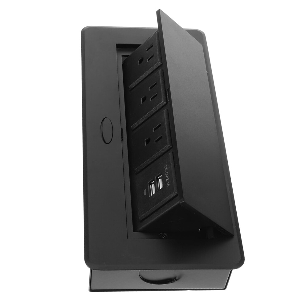 Desktop Power Outlet Box With Usb Ports, Triple Outlet Design, Fast Charging Hub For Conference Tables 9351714604048