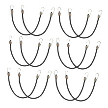 15pcs Bungee Cords with Secure Carabiner Hooks Durable Elastic Luggage Straps for Travel and Camping