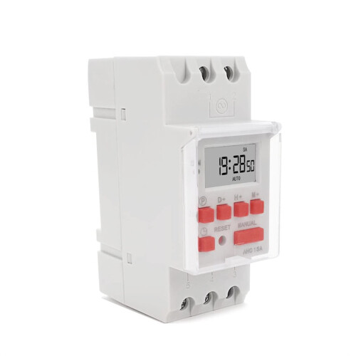 THC15A Weekly Programmable Digital Timer Relay 220V DIN Rail Time Switch Red for Energy Saving 2