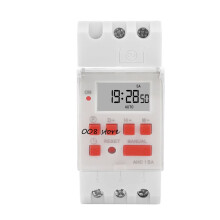 THC15A Weekly Programmable Digital Timer Relay 220V DIN Rail Time Switch Red for Energy Saving