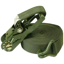 Green Heavy Duty Ratchet Tie Down Straps with Double J Hooks, 4cm x 6m Polyester Cargo Lashing for Trucks Trailers Kayaks Motorcycles