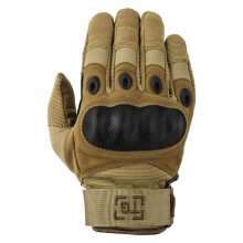 Tactical Hard Knuckle Gloves Coyote Medium with Impact‑Resistant Armor and Non‑Slip Grip for Police Duty