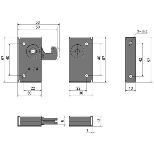 Electric Bolt Mortise Door Lock Secure Hook Bolt Rolled Steel Drop Limit Design for Access Control 2