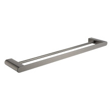 Stainless Steel Towel Rack 60cm Double Bar with Hook Wall Mounted Bathroom Towel Bar Durable Finish