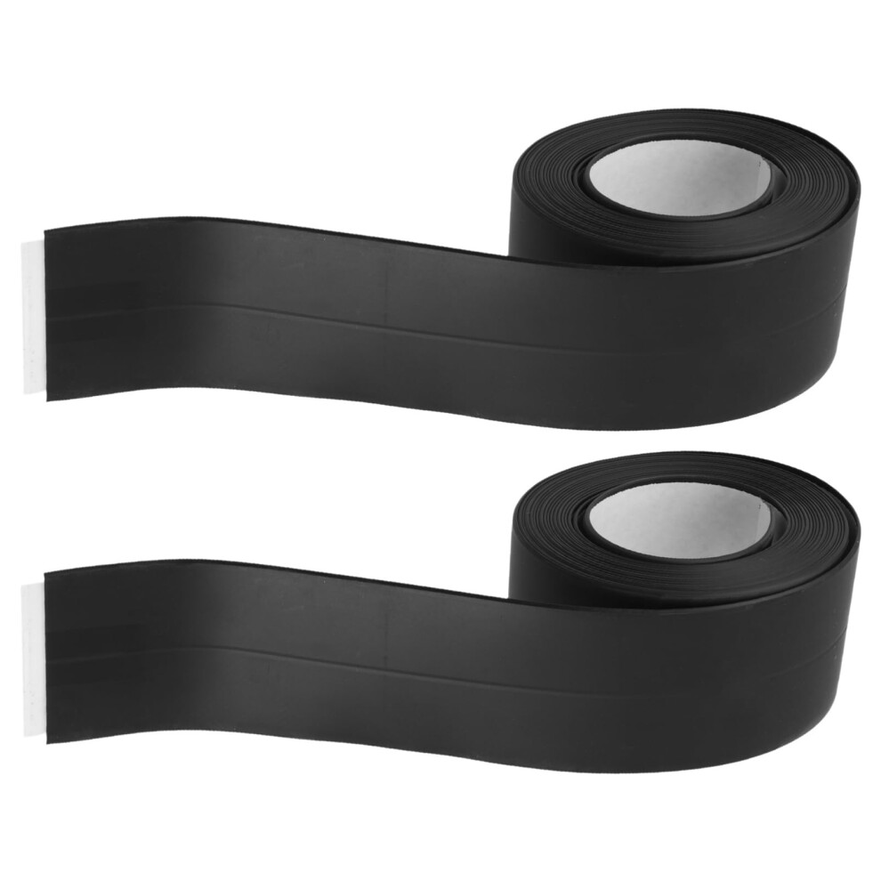 2Pcs Black Caulking Tape Self Adhesive Sealant Strip For Bathroom Kitchen Sink And Bathtub Edges 9073542127208