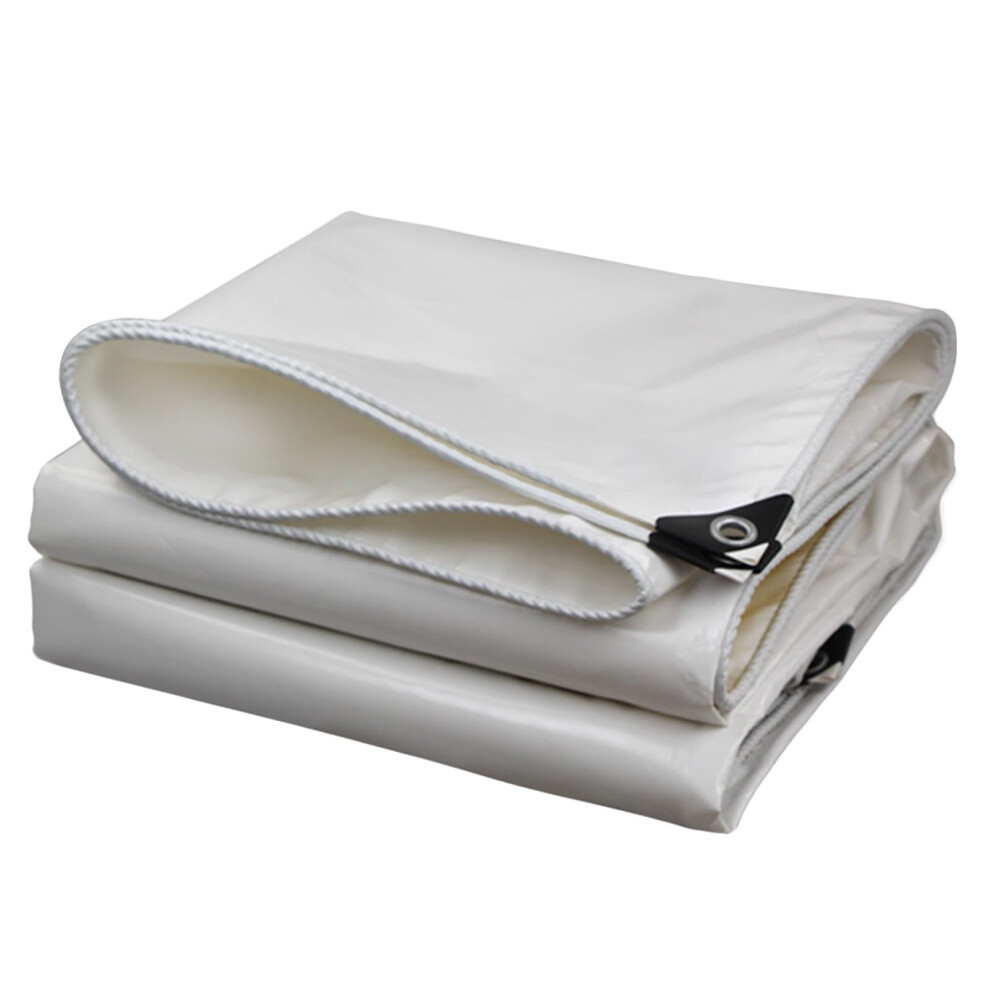 White Pvc Tarpaulin 500Gsm Heavy Duty Waterproof Tarp For Outdoor Tent And Roof Reinforced Cover 9330225458784