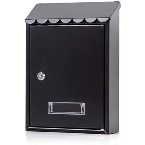 Small Bronze Wall Mounted Mailbox with Secure Bottom Lock, Durable Steel and Large Mail Capacity