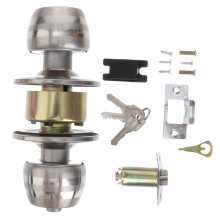 Stainless Steel Interior Door Knob Lock Set, Durable Easy Install Privacy Handle for Bedroom