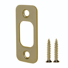Antique Brass Deadbolt Strike Plate 1 x 2 1/4 Inch Heavy Duty Door Security Plate with Screws