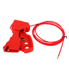 Lockout Tagout Cable Lock with Ergonomic Spring Grip, Adjustable Cable Length, Nylon Stainless Steel Industrial Safety Device
