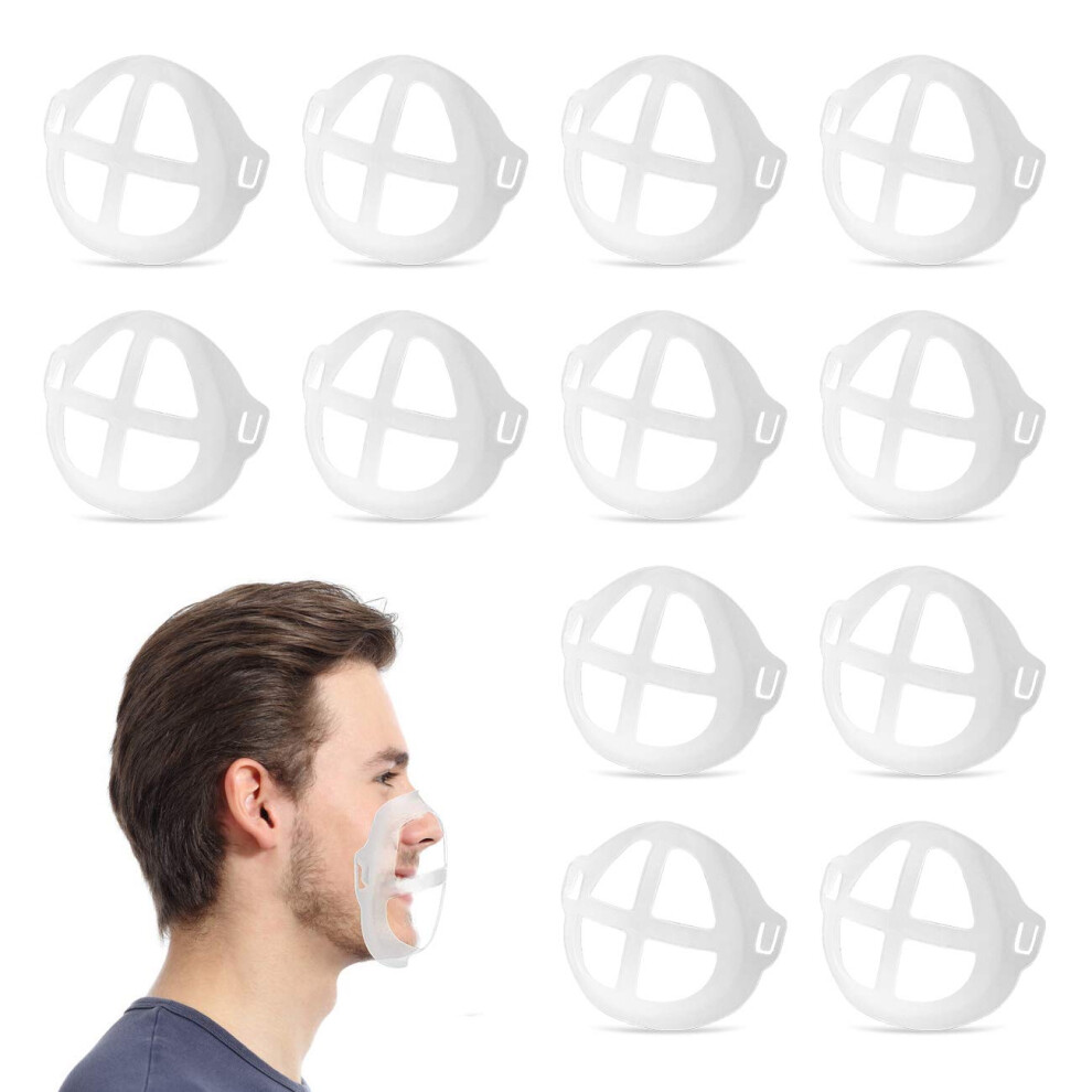 Face Mask Bracket 3D Support Frame For Breathing Space, Reusable Washable Lipstick Protection 12Pcs 9073542127680