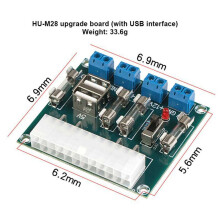 2X HU-M28 Desktop-PC-Power-ATX-Transferplatine, Netzteil, Testmodul, Stromversorgungsschaltung, Steckdosenmodul