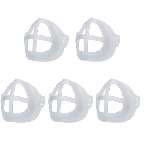 Silicone Mask Bracket 5pcs Reusable 3D Face Mask Support Frame for Comfortable Breathing and Makeup Protection