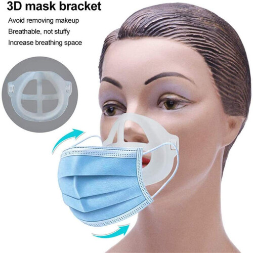 Silicone Mask Bracket 5pcs Reusable 3D Face Mask Support Frame for Comfortable Breathing and Makeup Protection 2