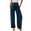 Women's Wide Leg Pants with Pockets Lightweight-Navy Blue XL 1
