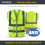 Class 2 Safety Vest  Visibility Reflective Work Vest with 8 Pockets Zipper Front Yellow Large 2