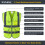 Class 2 Safety Vest  Visibility Reflective Work Vest with 8 Pockets Zipper Front Yellow Large 3