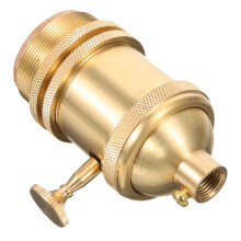 Vintage Lamp Socket with Knob, Durable Metal Holder for Industrial Pendant Light Replacement