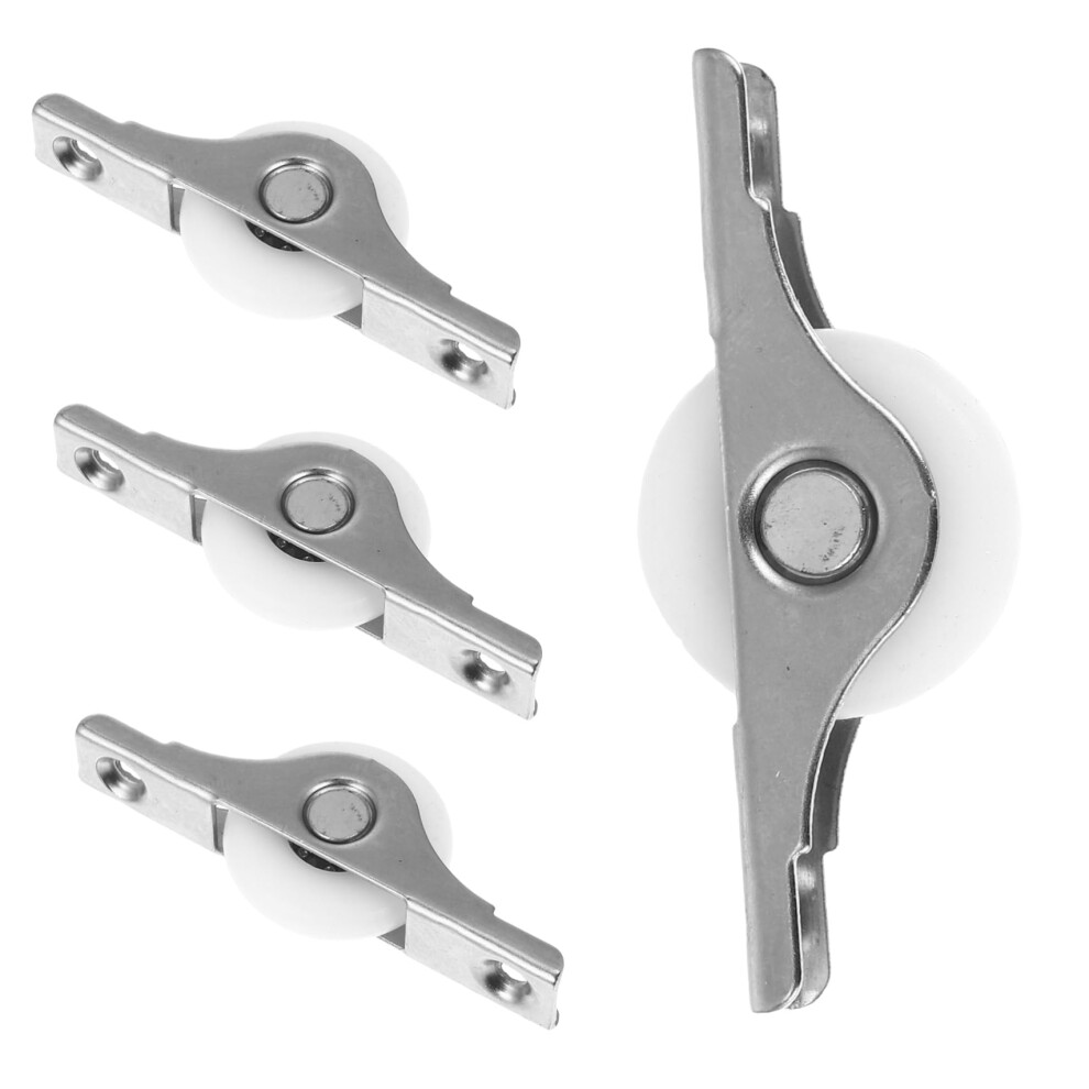 Sliding Door Roller 4Pcs Set, Durable Metal Wardrobe Door Wheel Replacement With Smooth Sliding Motion 9771547978220