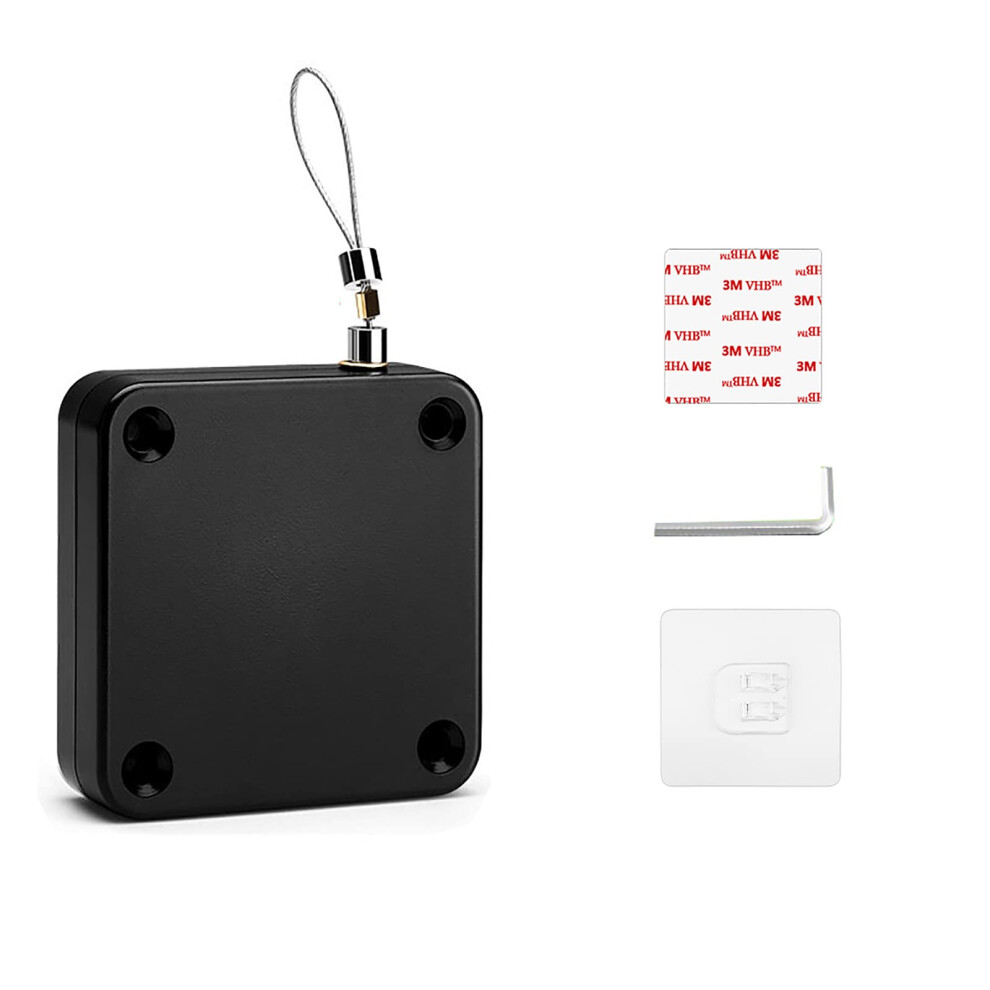 Black Plastic Automatic Door Closer 1200G Punchâ NoâDrill With Drawstring And Hook For Interior Doors 9771547978374
