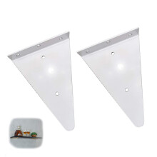 2 Pack Heavy Duty Floating Shelf Brackets White 9in Hidden Mount Steel for Kitchen Bathroom Garage