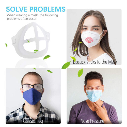 5Pcs 3D Mask Bracket Silicone Support Frame for Comfortable Breathing and Lipstick Protection 2