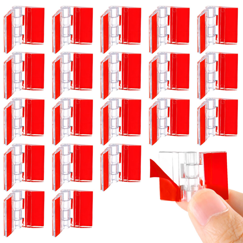20Pcs Self Adhesive Acrylic Hinges 35X25mm Clear Transparent Plastic Piano Hinges For Cabinet Furniture Diy Crafts 9073542128267