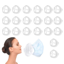 3D Mask Bracket for Comfortable Breathing, Reusable Silicone Face Mask Inner Support Frame 20 Pack for Adults