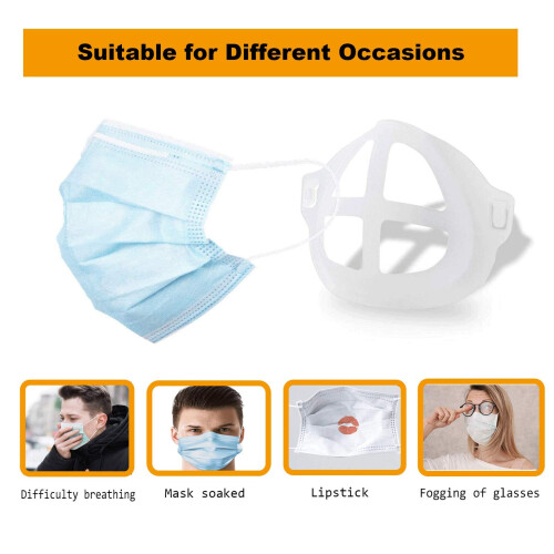 3D Mask Bracket for Comfortable Breathing, Reusable Silicone Face Mask Inner Support Frame 20 Pack for Adults 2