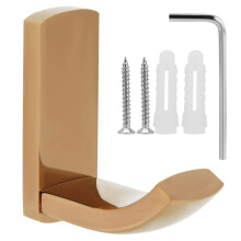 Rose Gold Wall Hooks for Bathroom and Kitchen, Brass Towel Hook Rack with Corrosion‑Resistant Design