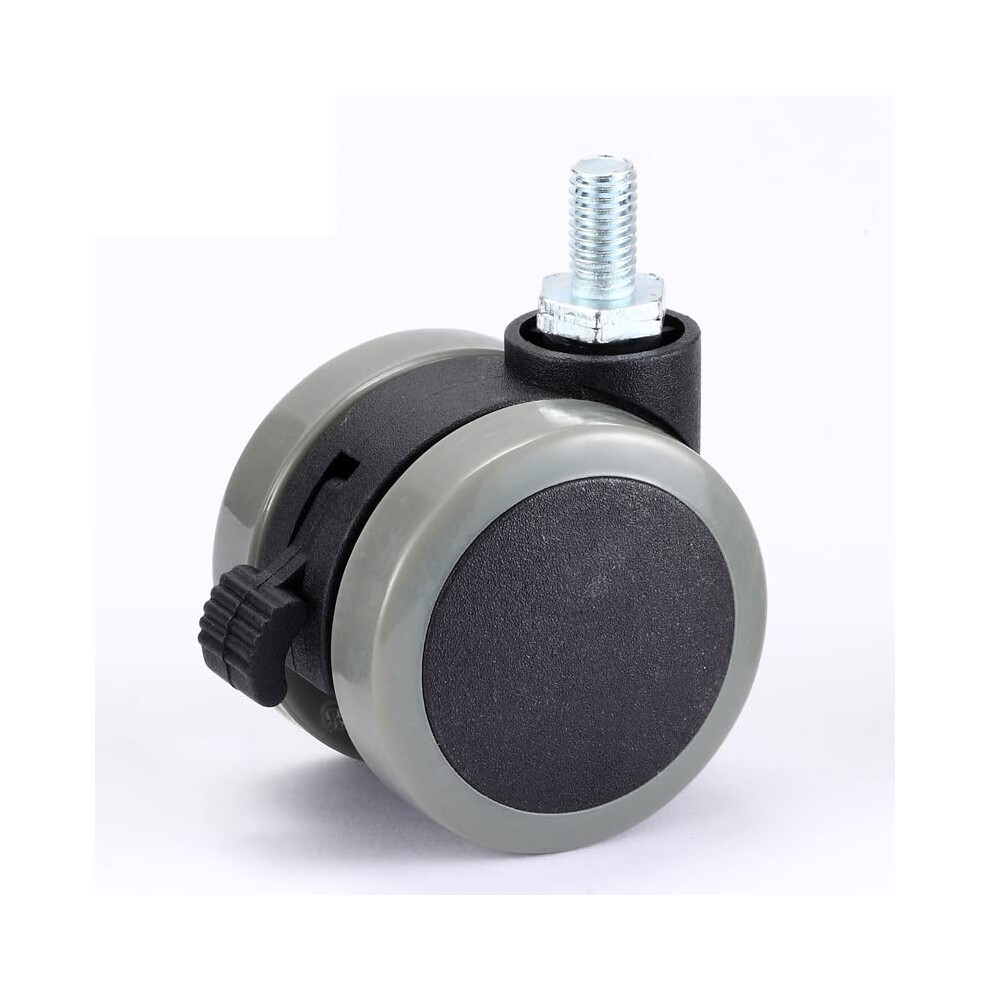 4Pcs 2 Inch Heavy Duty Caster Wheels With Brake, 360 Swivel Rubber Casters For Furniture Smooth Rolling 9351714605533