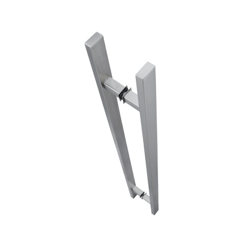 60 Inch Rectangle H Modern Entry Door Pull Handle, Satin Brushed Stainless Steel, BacktoBack Mount 1