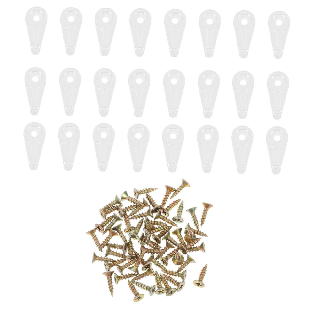 50Pcs Glass Retainer Clips For Wardrobe And Mirror Doors, Secure Glass Clamp Brackets, Easy Installation 9351714605601